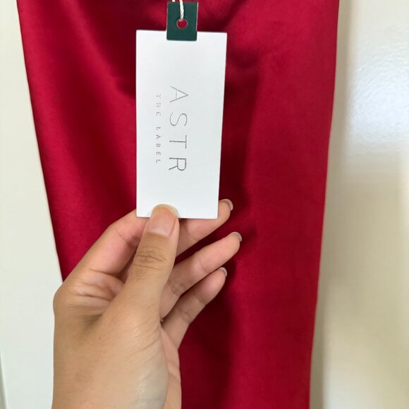 NWT! Astr the Label Gaia Cowl Neck Satin Midi dress sz XS event cocktail flaws - Picture 6 of 16